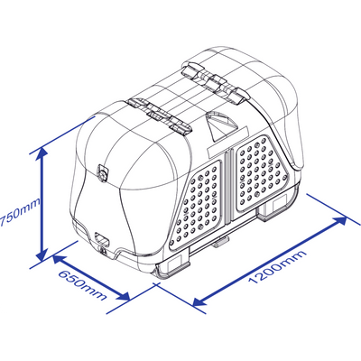 Transportbox för dragkroken TowBox V2 Dog grå